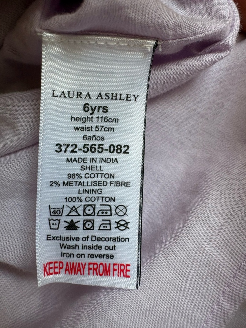 Laura Ashley Girls Croswell Shimmer Stripe Lilac Floral Babydoll Dress 6 wedding - Picture 7 of 7